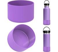 Eryi-Étui Pour Bouteille D'eau Compatible Avec Hydro Flask À Bouche Standard 12 Oz/16 Oz/16 Oz/18 Oz/20 Oz/21 Oz/24 Oz,Lot De 2 Bouchons De Fond De Bouteille En Silicone (Violet)