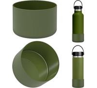 Eryi-Étui Pour Bouteille D'eau Compatible Avec Hydro Flask À Bouche Standard 12 Oz/16 Oz/16 Oz/18 Oz/20 Oz/21 Oz/24 Oz,Lot De 2 Bouchons De Fond De Bouteille En Silicone (Armée Verte)