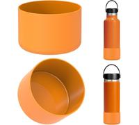 Eryi-Étui Pour Bouteille D'eau Compatible Avec Hydro Flask À Bouche Standard 12 Oz/16 Oz/16 Oz/18 Oz/20 Oz/21 Oz/24 Oz,Lot De 2 Bouchons De Fond De Bouteille En Silicone (Clémentine)