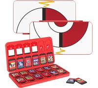 Eryi-Étui Pour Cartes De Jeu Compatible Avec Nintendo Switch 2/Switch Oled 2021/Lite, Boîte De Rangement En Silicone Avec 24 Fentes Protection Organisateur Rangement, Poké Ball