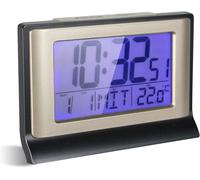 ERYI-Fishtec - Réveil Numérique Réveil Digital 13Cm Radio Piloté ¿ Ecran Lcd Avec Rétroéclairage Bleu - Grands Chiffres - Alarme Avec Fonction Snooze - Fonction Température - Reveil À Piles
