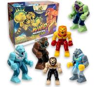 ERYI-, Funny Box Wild Warriors Beast Fury Jeux Pour Enfants Kiosques Animaux Jouet Pour Enfants Pack 4 Pcs Guerrier Robot Jouet Pour Cadeau Enfant Interchangeable Avec Cartes De Jeu