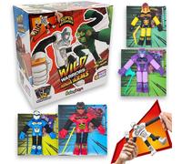 ERYI-, Funny Box Wild Warriors Ninja Arms, Jeux Pour Enfants Kiosques À Journaux, Robot Jouet Avec Masques Et Armes Interchangeables, Jouets Guerriers Ninja, Bras Et Jambes Extensible 25 Cm, Pack 2
