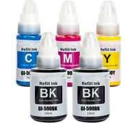 ERYI-Gi-490 Gi-590 Encre Compatible Avec Canon Gi490 Gi590 Bouteille D'Encre Multipack Pour Pixma G1400 G1410 G2400 G2410 G3400 G4400 G4411 G1500 G1510 G2500 G2510 G3500 G3510 G4500 G1501(5-Pack)