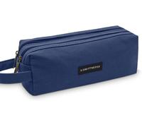 Eryi-- Grande Trousse Scolaire En Tissu Oxford Avec Double Fermeture Éclair - Étui À Crayons Imperméable Avec Poignée, Boîte À Stylos Et Organisateur De Bureau Pour École (Bleu)