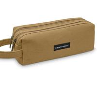 Eryi-- Grande Trousse Scolaire En Tissu Oxford Avec Double Fermeture Éclair - Étui À Crayons Imperméable Avec Poignée, Boîte À Stylos Et Organisateur De Bureau Pour École (Marron)
