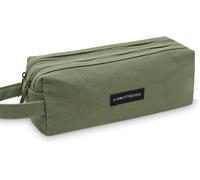 Eryi-- Grande Trousse Scolaire En Tissu Oxford Avec Double Fermeture Éclair - Étui À Crayons Imperméable Avec Poignée, Boîte À Stylos Et Organisateur De Bureau Pour École (Vert)