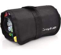 Eryi-Graph¿It Trousse Vide Roll&go En Tissu Noir Pour 24 Marqueurs Ou Feutres De Diamètre D¿Environ 1,5-2cm, Maintenus Par Ruban Élastique Tissé, Fermeture Par Bouton Clips
