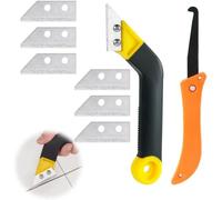 ERYI-Grattoir À Joints, Lot De 9 Grattoirs Joints Carrelage Avec 7 Lames De Rechange Et 1 Scie Coudée, Grattoir Rasoir Nettoyage Pour Carrelage, Grattoir A Dejointer Carrelage