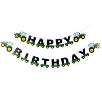 ERYI-Happium Banderole D'Anniversaire Tracteur Pour Tracteur Agricole, Fournitures De Fête D'Anniversaire