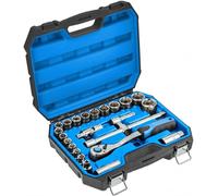 ERYI-Högert Coffret À Outils Kit D'Outils D'Outils Jeu De Clés À Douilles, Tournevis, Cliquet Noir/Bleu, 1/4'', Ht1R416, 46 Pièces