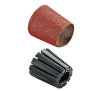 ERYI-Home And Garden Lot De Porte-Outil Et Manchon Abrasif - Accessoire Pour Prr 250 Es (Conique) 1600A00156 Noir