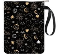 Eryi-Housse De Protection Pour Livre De Lune, Couverture De Livre De Tarot Solaire Pour Livres Brochés, Couverture De Livre En Tissu Lavable Avec Fermeture Éclair Et Poche Supplémentaire