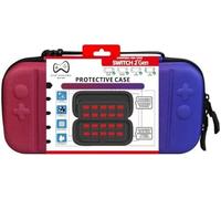 Eryi-Housse Rigide Bicolore Rouge Bleu Compatible Nintendo Switch 2 ¿ Préformée Avec Reliefs Des Boutons ¿ Étui Antichoc