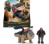ERYI-- How To Train Your Dragon - Pack Dragon + Viking Varek & Gronk - Figurine Gronk Articulée 25 Cm Et Son Dresseur Viking 10 Cm - Mouvements Réalistes - Jouet Enfant 4 Ans Et +