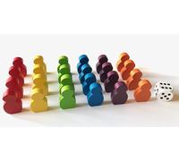 Eryi-Jeu De Figurines En Bois Pour Ludo - Matériel De Jeu Pour Jeux De Société (Grandes Figurines À Coller 21 X 34 X 8 Mm, 6 X 4 Figurines + 1 Dé)