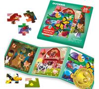 ERYI-Jeu Magnétique Enfant 2 3 4 Ans - 36 Pièces Puzzle Magnétique Enfant - Jeux Voyage Pour 5 6 Ans - Jouets Pour L'Avion Avec Ferme Animaux Insectes - Cadeau Educatif Garçons Et Filles
