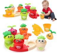 ERYI-Jeux Montessori 1 An, Ensemble De 18 Pots De Fleurs Et De Puzzles, Comptage, Assortiment, Tri Des Couleurs Et Jouets À Empiler Jouets Éducatifs Cadeaux Pour Garçons Filles 1 2 3 Ans