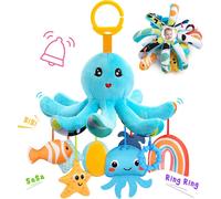 Eryi-Jouet Bebe 0-18 Mois, Pieuvre Jouet Poussette Bebe Cadeau Naissance Fille Garcon Jeux Bebe 1 An Hochet Bebe 0-6 Moi Jouets D'éveil