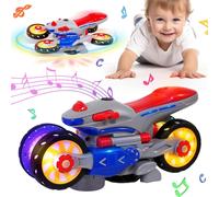 ERYI-Jouet De Moto Rotatif, Gamme Complète De Mouvements Électriques, Déformation Automatique Du Cycle, Lumières Colorées Et Effets Sonores Agréables, Jouets Éducatifs Pour Enfants