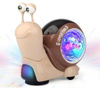 ERYI-Jouet D'Éveil Pour Bébé De 0 À 3 Ans, Escargot Avec Lumières Et Musique, Jouet D'Éveil Pour Tout-Petits, Jouet Éducatif, Jouet Amusant Pour Enfants, Cadeau (Marron)