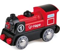 ERYI-Jouet Locomotive Électrique Pour Circuit Train En Bois, Enfant 3 Ans Et Plus - Jeu Éducatif Électrique Avance Et Recule, Petite Lampe À L'Avant - Roule Avec Ou Sans Piles