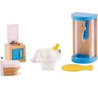 ERYI-Jouet - Meubles Salle De Bain En Bois Pour Maison De Poupée - Accessoire Pour Salle De Bain : Douche, Baignoire, Toilette, Tapis De Bain - Jouet Pour Enfant À Partir De 3 Ans - Coffret 7 Pièces