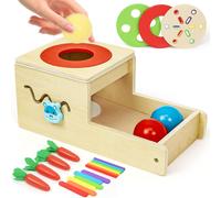 ERYI-Jouet Montessori En Bois 5-En-1 Pour Tout-Petit 1 An Et Jeu De Motricité, Boîte De Permanence D'Objet, Tri Des Couleurs & Formes, Puzzle Idée Cadeau Éducatif Fille Garçon Noël Anniversaire