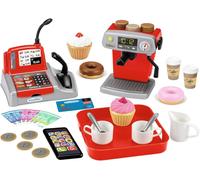 ERYI-Jouets - 2578 - Coffret Coffee Shop - 3 Variétés De Café + Caisse Enregistreuse + Plateau + Accessoires - Jeu D'Imitation - Dès 18 Mois - Fabriqué En France