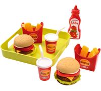 ERYI-Jouets ¿ 957 - Plateau Hamburger 100 % Chef ¿ Imitations D'Aliments Pour Enfants ¿ Dès 18 Mois ¿ Fabriqué En France, Noir