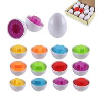 ERYI-Jouets D'?ufs De Jouet Montessori Pour Enfants ?ufs Assortis Reconnaissance Formes Et Couleurs Jouet Éducatif Montessori Pour Journée Des Enfants/Fête D'Anniversaire (Forme 12Pcs)