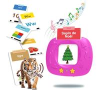 ERYI-Jouets D'Apprentissage De La Parole Pour Tout-Petits, Cartes-Flash Réalistes Améliorées, Mots Visuels Avec Sons, Accent Français, Kit Éducatif Montessori Pour Enfants D'Âge Préscolaire (Rose)