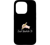 Eryi-Just Sketch It Pencil Drawing Artist Sketching Sketcher Coque Pour Iphone 15 Pro