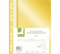 Eryi-Kf15667 Lot De 10 Classeurs En Plastique A4 Jaune/Agrafeuse Perforée Avec Bande D'étiquetage/Couverture Transparente/Trous Perforés/Trous Européens