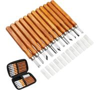 ERYI-Kit D'Outils De Sculpture Sur Bois 14Pcs - Professionnel Menuiserie Ciseaux À Bois Sur Manche Avec Couvercles De Protection Pour Bricoleur Sculpture Experts En Charpentier Et Débutants