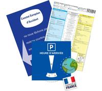 Eryi-Kit Jeune Conducteur Voiture Indispensable ¿Fabrication Française¿ Accessoire Voiture Interieur Disque Zone Bleue + Constat Amiable Accident Accessoires Auto Voiture Accessoires Intérieurs (Gara