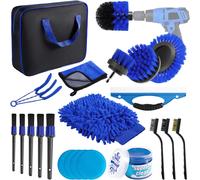 Eryi-Kit Nettoyage Voiture 22 Pièces Brosse Nettoyage Voiture Kit Nettoyage Voiture Interieur Exterieur Accessoire Voiture