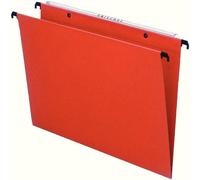 Eryi-Kori - Dossiers Suspendus A4 Verticaux, Capacité 350 Feuilles, Fond 30 Mm, Entraxe 330 Mm, Porte-Étiquette Intégré, Lot De 25, Orange, 10203
