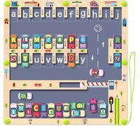 ERYI-Labyrinthe Magnetiqueparcours Motricité 3 4 Ans, Jeux Montessori Pour Enfant, Jouet En Bois Pour Apprendre Alphabet, Parking Labyrinthe Jouets Éducatifs