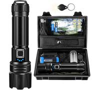Eryi-Lampe Torche Led Ultra Puissante,500000 Lumens Lampe De Poche Rechargeable Avec Batterie 5000mah,Zoomable 5 Modes,Ip67 Étanche Lampe Torche Tactique Pour Camping Randonnée Pêche