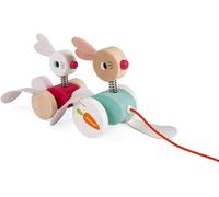 ERYI-Lapins À Promener Zigolos - Jouet D'Eveil - Motricité - Bois Certifié Fsc® Et Peinture À L'Eau - Dès 1 An