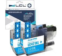 ERYI-Lc421 Lc421Xl Cyan Haute Rendement Cartouche D'Encre Compatible Pour Brother Lc-421Xl Lc421Xl Lc421Xlc Lc421C Compatible Pour Brother Dcp-J1050Dw Dcp-J1140Dw Mfc-J1010Dw (2-Pack)