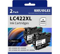 ERYI-Lc422Xl Encre Compatible Avec Brother Lc422Xl Lc422 Cartouche D'Encre Multipack Pour Mfc-J5340Dw Mfc-J5345Dw Mfc-J5740Dw Mfc-J6540Dw Mfc-J6940Dw (2-Pack, 2 Noir)