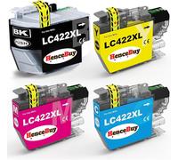 ERYI-Lc422Xl Lc422 Xl Cartouches D'Encre Compatibles Avec Brother Lc422Xl Lc422 Cartouche Pour Brother Mfc-J5340Dw Mfc-J5345Dw Mfc-J5740Dw Mfc-J6540Dw Mfc-J6940Dw (Noir, Cyan, Magenta, Jaune)