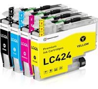 ERYI-Lc424 Cartouche D'Encre Compatible Pour Cartouche Brother Lc424 Lc-424 Lc-424Val Pour Brother Dcp-J1200W Dcp-J1200We Imprimante(Lc424Bk Lc424C Lc424M Lc424Y)