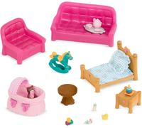ERYI-Li`L Woodzeez \U2013 Ensemble De Salon Et De Chambre D`Enfants \U2013 Jouet De 23 Pièces Avec Meubles De Salon And Accessoires \U2013 Jouets En Miniature Et Ensembles De Jeux Pour Enfants De 3 A