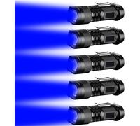 Eryi-Linterna Mini Linterna Led De Luz Azul, Con 3 Modos De Luz Azul, Se Puede Ampliar A Través De La Linterna Led De Luz Azul Del Clip Para Visión Nocturna, Pesca, Caza (5, Blue)