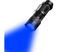 Eryi-Linterna Mini Linterna Led De Luz Azul, Con 3 Modos De Luz Azul, Se Puede Ampliar A Través De La Linterna Led De Luz Azul Del Clip Para Visión Nocturna, Pesca, Caza (1, Blue)