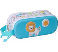 Eryi-Lion Trousse Double 3d Pour Enfant, Idéale Pour Les Enfants D'âge Scolaire, Confortable Et Polyvalente, Qualité Et Résistance, 21 X 6 X 8 Cm, Blanc/Bleu, M, Décontracté
