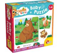 ERYI-Lisciani - Carotina Baby - Puzzle Bébé : Animaux De La Forêt - 6 Puzzles De 4 Pièces Colorées - Pour Enfants De 1 À 4 Ans - 14 X 14 Cm - Jeux De Réflexion Éducatifs Et Amusants À Découvrir